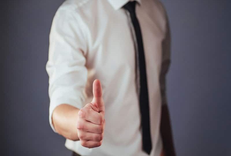 A man passing by using biometric fingerprint